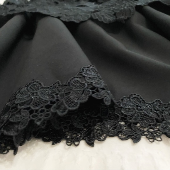 Heartloom BLACK LACE MESH SLEEVELESS LAYERED FORMAL COCKTAIL DRESS - Picture 9 of 9